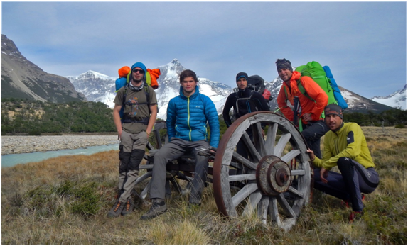 Expedition Patagonia 2015 - Cerro San Lorenzo members Domen Petrovčič, Rok Kurinčič, Boštjan Mikuž, Domen Kastelic and Dejan Koren (photo by Dejan Koren) 1C